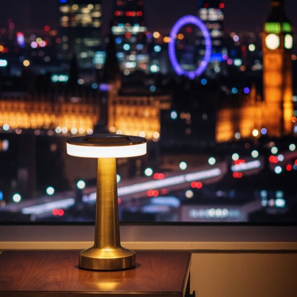 LED stmievateľná nabíjateľná stolová lampa LONDON LED/2W/5V 400 mAh zlatá
