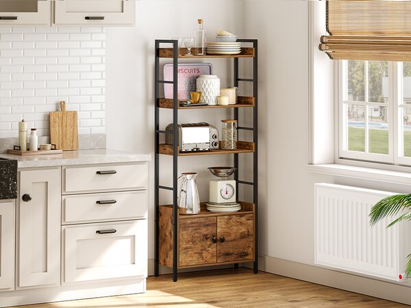 Knižnica Vasagle Selmon 60 cm hnedá/čierna