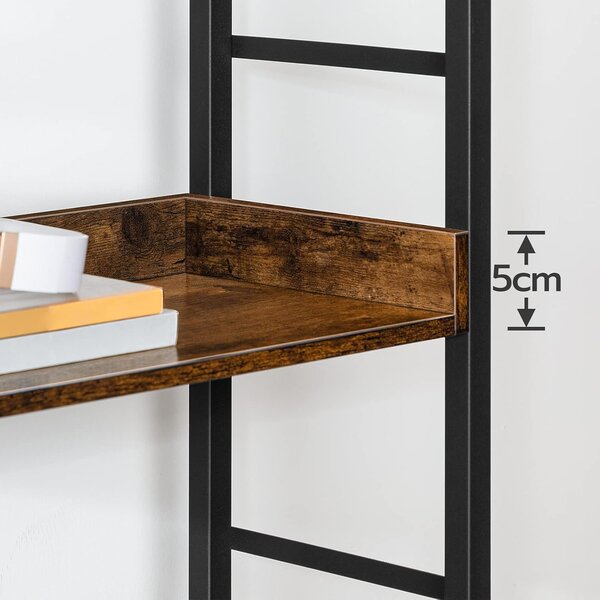 Knižnica Vasagle Selmon 60 cm hnedá/čierna