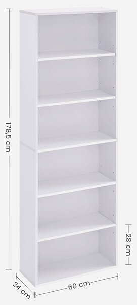 SONGMICS Knižnica Vasagle Viera 60 cm biela