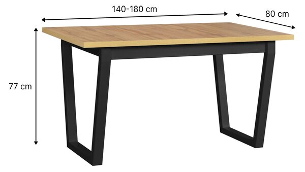 Rozkladací jedálenský stôl Ikon 2 140-180x80 - dub grandson