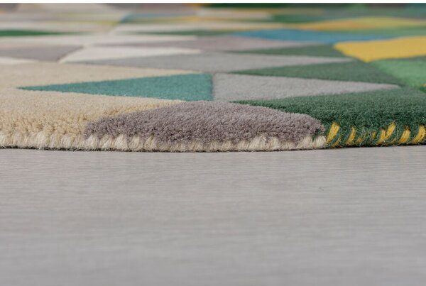 Flair Rugs , Ručne všívaný kusový koberec Illusion Prism Green/Multi kruh, 160x160 (priemer) kruh, viacfarebná, obývacia izba