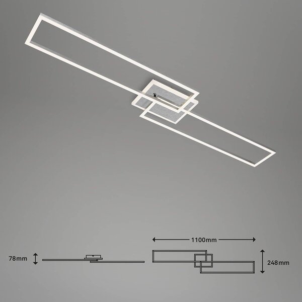 Stropné LED svetlo Frame S CCT 110x24,8 cm hliník