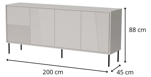 HALMAR Komoda ABI 200 cm kašmírová