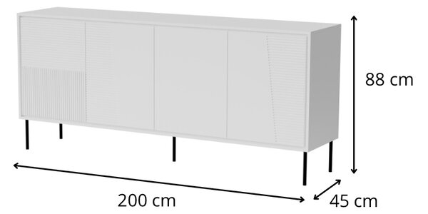 HALMAR Komoda ABI 200 cm biela