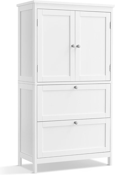VASAGLE Kúpeľňová skrinka so zásuvkami 60 x 110 x 30 cm biela