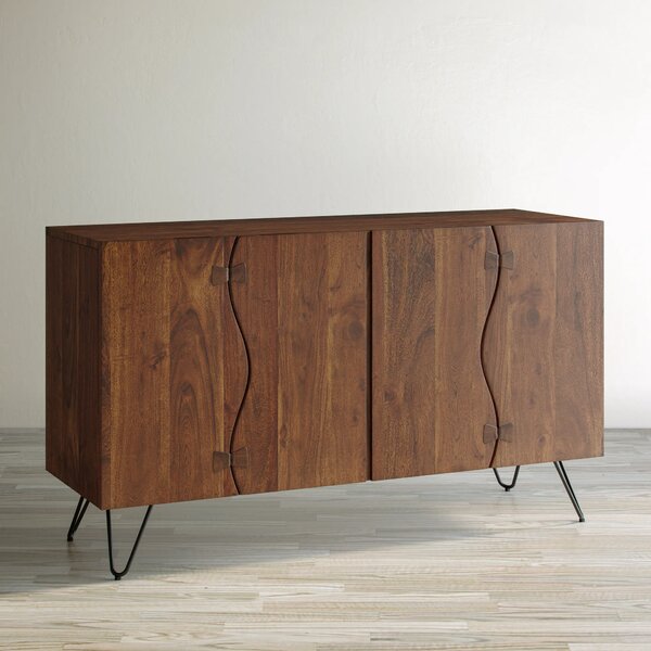 LivinHill Komoda Avola 137 cm z masívu čierna/orech