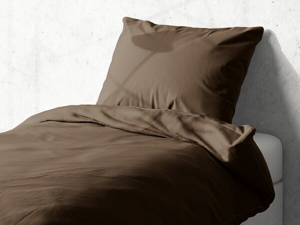 Detské bavlnené posteľné obliečky do postieľky Moni MOD-513 Hnedá khaki Do postieľky 90x140 a 40x60 cm