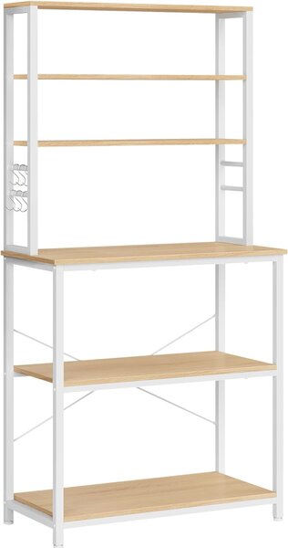 SONGMICS Kuchynský regál Vasagle CUSTOM biely/hnedý
