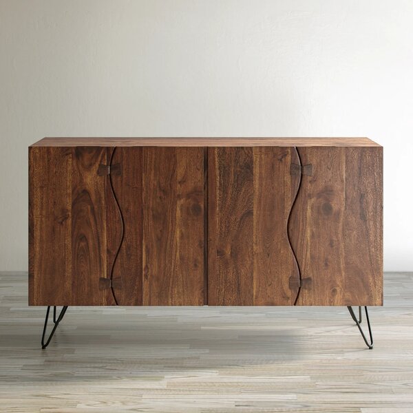 LivinHill Komoda Avola 137 cm z masívu čierna/orech