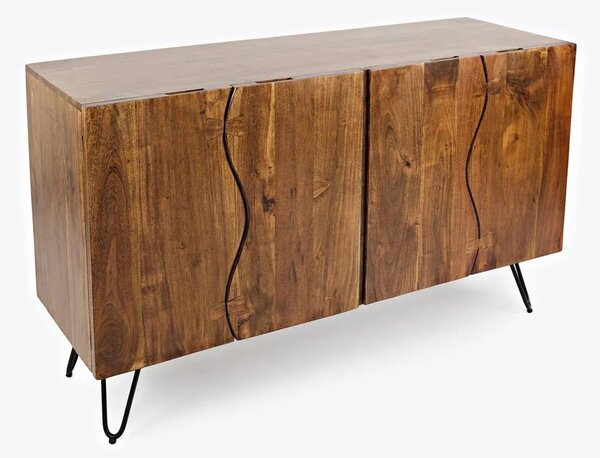 LivinHill Komoda Avola 137 cm z masívu čierna/orech
