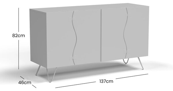 LivinHill Komoda Avola 137 cm z masívu čierna/orech