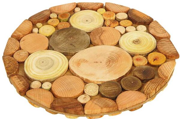Drevená podložka Hríbik 20cm (Obojstranná drevená dekorácia do kuchyne)