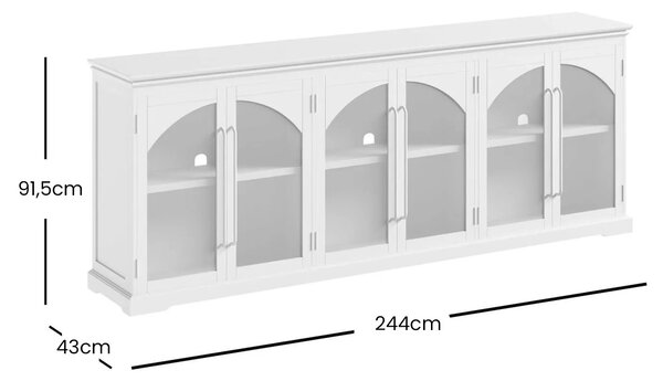 LivinHill Komoda Avola 244 cm z masívu šalviovo sivá
