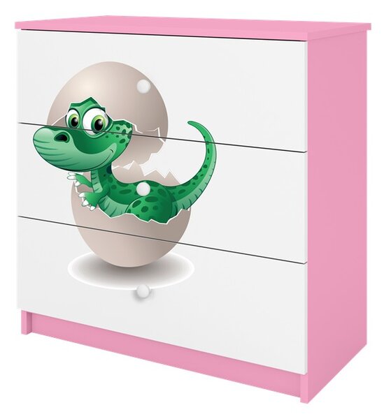Kocot kids Komoda Babydreams 80 cm dinosaurus ružová
