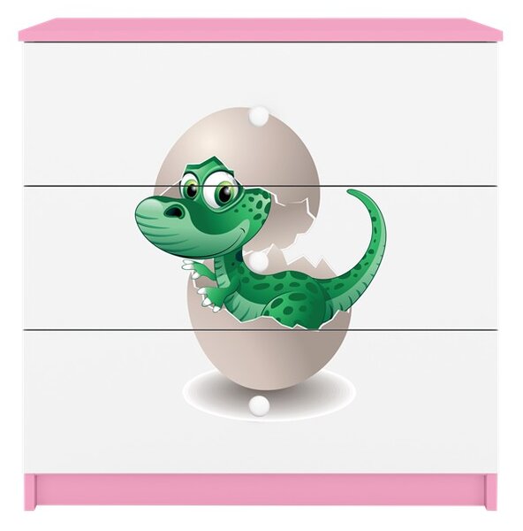 Kocot kids Komoda Babydreams 80 cm dinosaurus ružová
