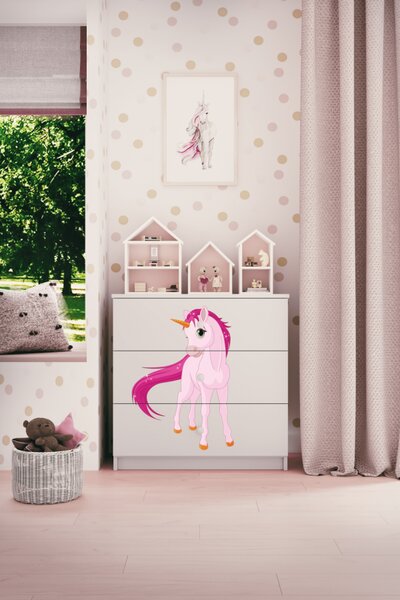 Kocot kids Komoda Babydreams 80 cm jednorožec biela