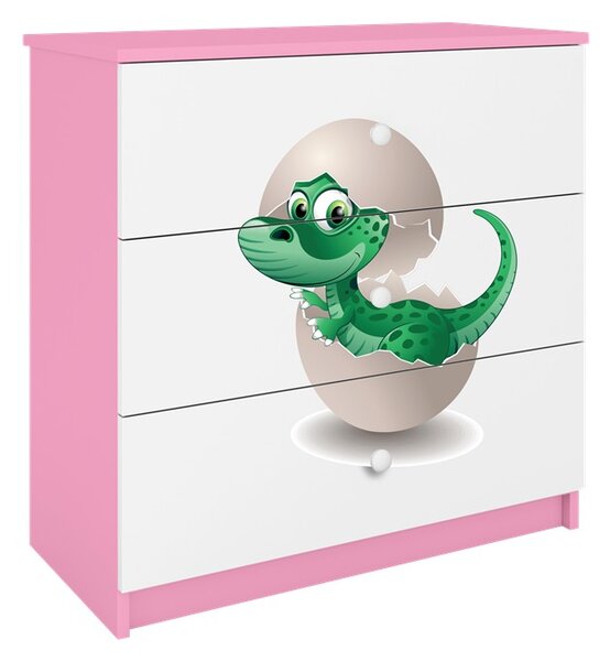 Kocot kids Komoda Babydreams 80 cm dinosaurus ružová