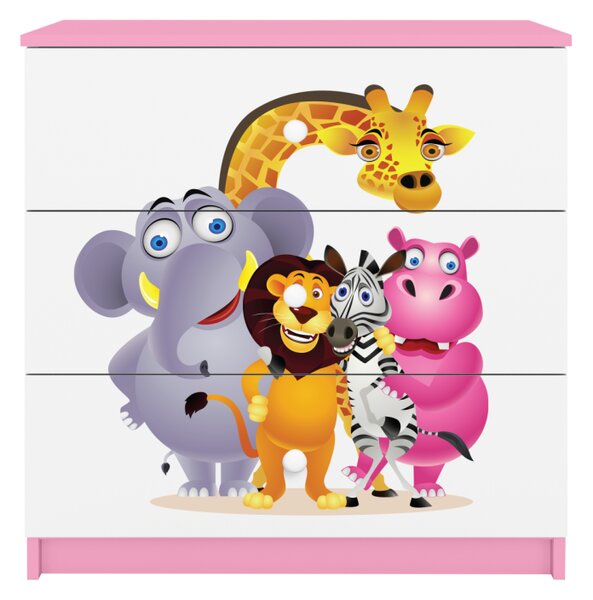Kocot kids Komoda Babydreams 80 cm ZOO ružová