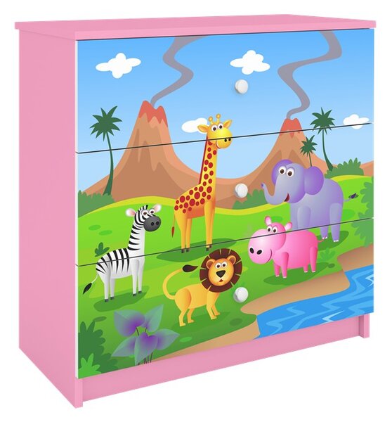 Kocot kids Komoda Babydreams 80 cm safari ružová