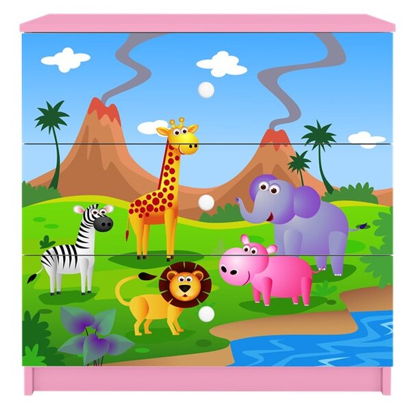 Kocot kids Komoda Babydreams 80 cm safari ružová