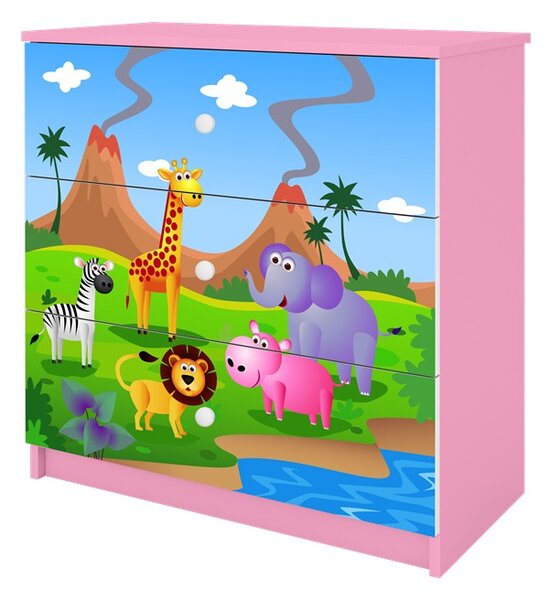 Kocot kids Komoda Babydreams 80 cm safari ružová