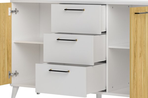 Szynaka Komoda Barris 45 140 cm orech americký/biela