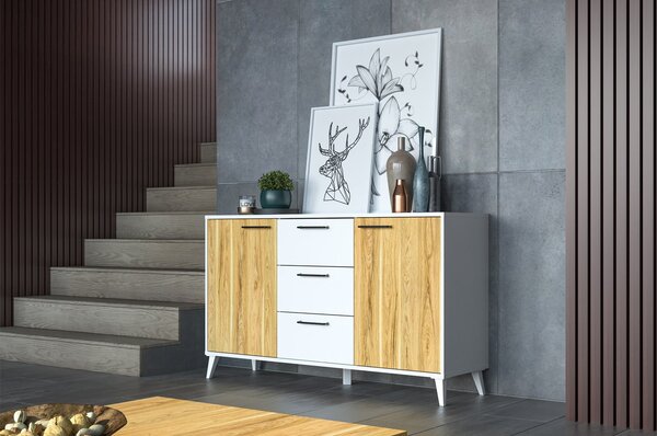 Szynaka Komoda Barris 45 140 cm orech americký/biela