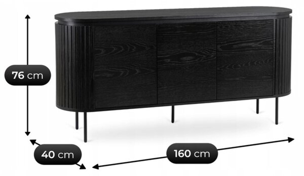 Vivaldi Komoda Beck 160 cm čierna