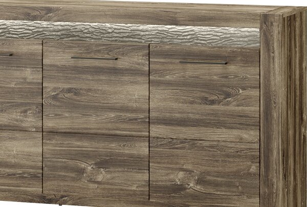 Szynaka Komoda Belveder 45 158 cm s LED osvetlením dub Stirling