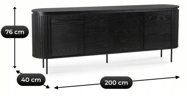 Vivaldi Komoda Beck 200 cm čierna