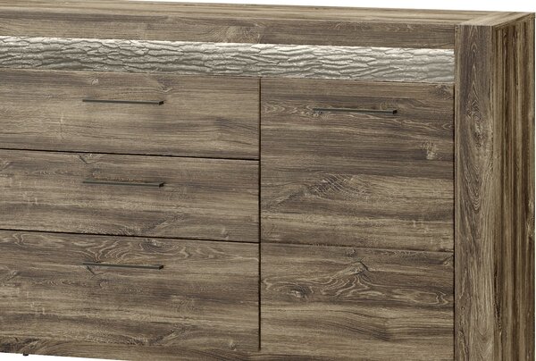 Szynaka Komoda Belveder 46 178 cm s LED osvetlením dub Stirling