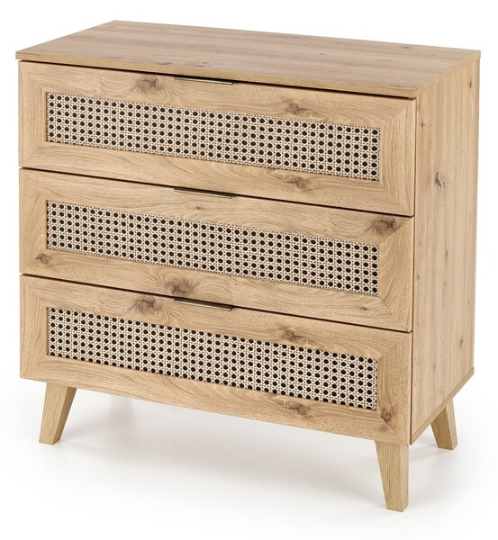 HALMAR Komoda Borneo K 80 cm so zásuvkami dub artisan/čierna