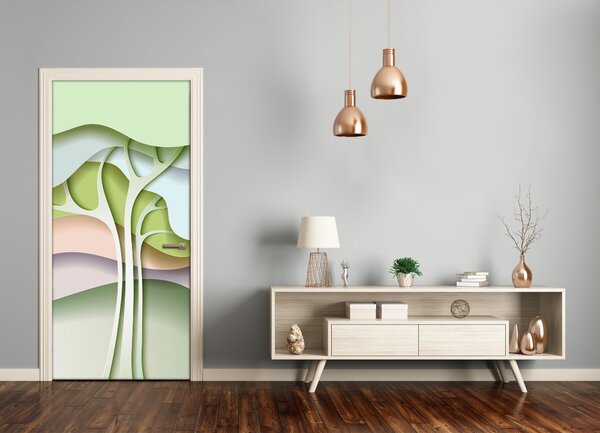 Samolepiace fototapety na dvere abstraktné drevo 85x205 cm