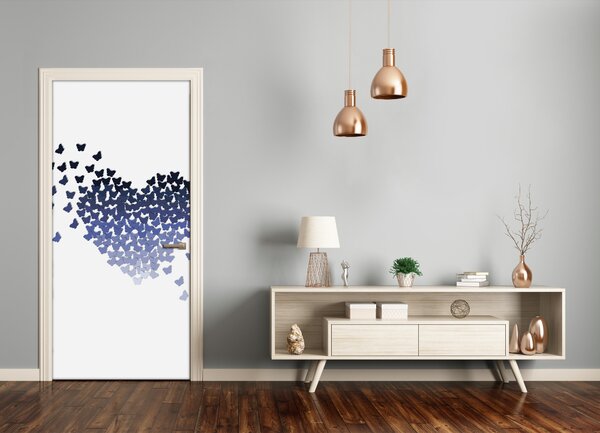 Samolepiace fototapety na dvere Srdce z motýľov 85x205 cm