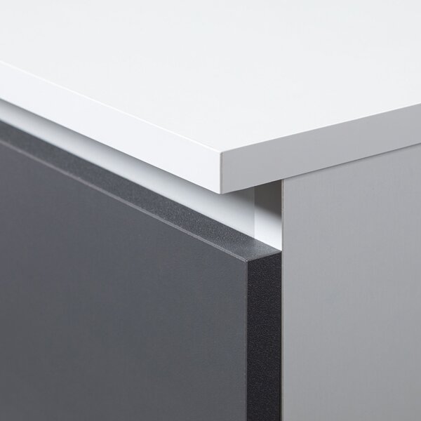 Ak furniture Komoda CL6 100 cm biela/grafitovo sivá