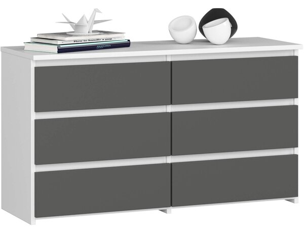 Ak furniture Komoda CL6 100 cm biela/grafitovo sivá