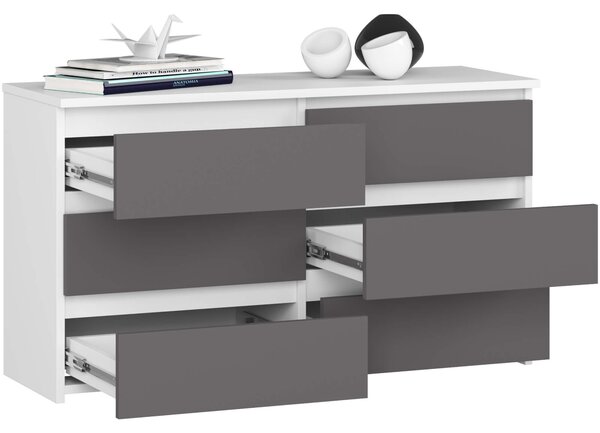 Ak furniture Komoda CL6 100 cm biela/grafitovo sivá