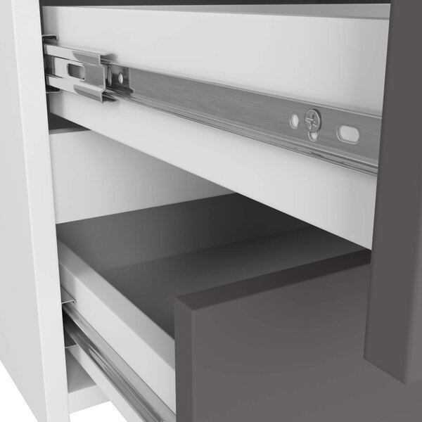 Ak furniture Komoda CL6 100 cm biela/grafitovo sivá