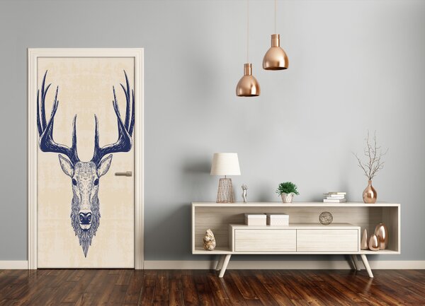 Samolepiace fototapety na dvere Hlava jeleňa 75x205 cm