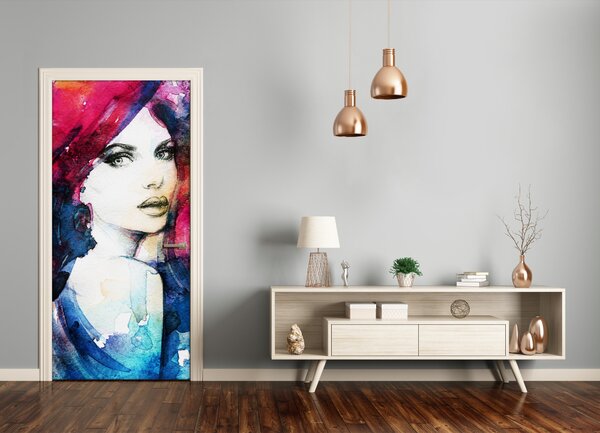 Samolepiace fototapety na dvere abstrakcie žena 85x205 cm