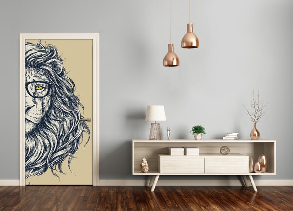 Samolepiace fototapety na dvere Hipsterský lev 95x205 cm