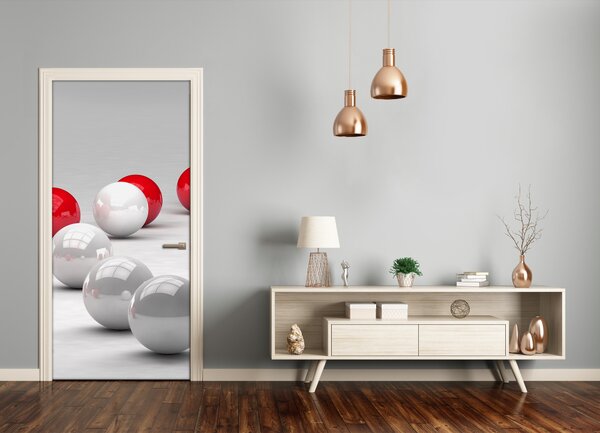 Samolepiace fototapety na dvere Čierno-biela guľa 75x205 cm