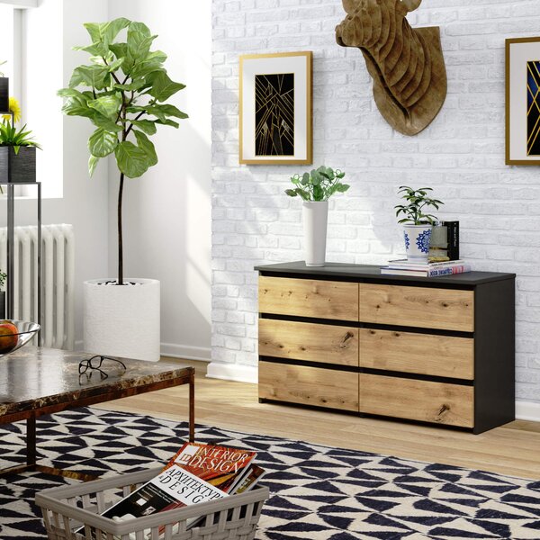 Ak furniture Komoda CL6 100 cm grafitovo šedá/dub artisan