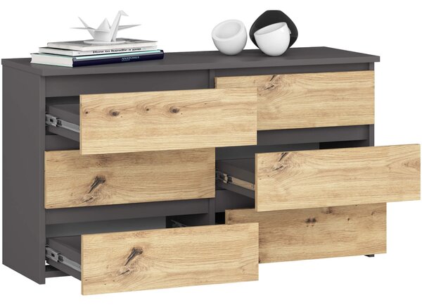 Ak furniture Komoda CL6 100 cm grafitovo šedá/dub artisan