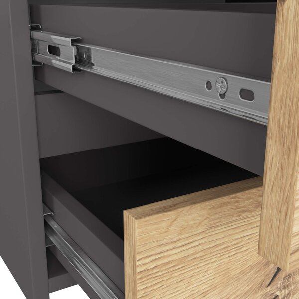 Ak furniture Komoda CL6 100 cm grafitovo šedá/dub artisan
