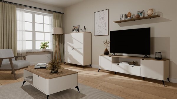 TP Living Konferenčný stolík CORDOBA kašmírový/dub Castello