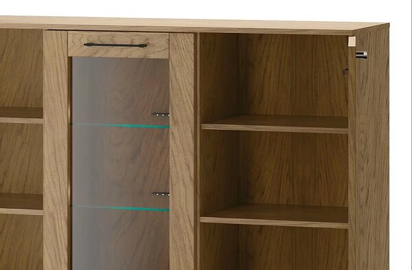 Szynaka Komoda Cozy 45 z masívu s LED osvetlením 140 cm dub Rustikál