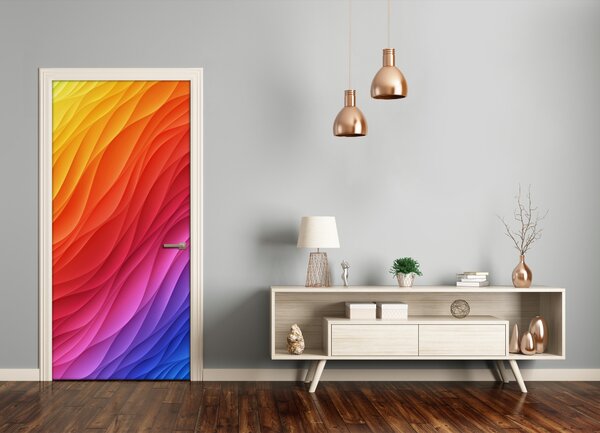 Samolepiace fototapety na dvere farebné vlny 95x205 cm