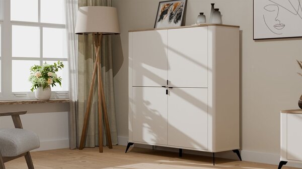 TP Living Komoda CORDOBA 4D kašmír/dub Castello